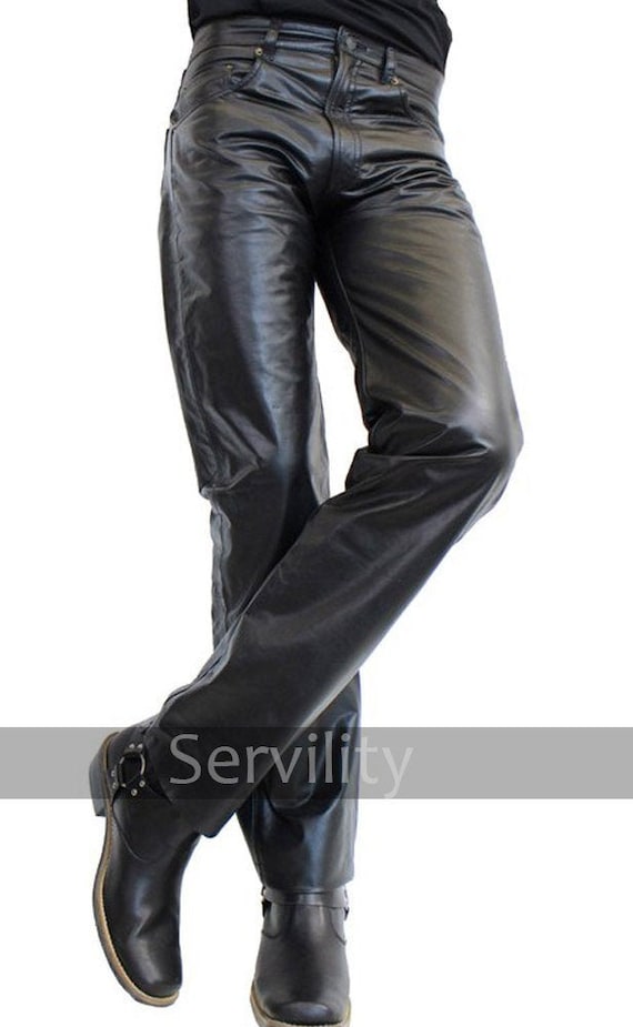 Buy Men Black Leather Pants Raberg Size 29  Motorcycle Pants  Online in  India  Etsy