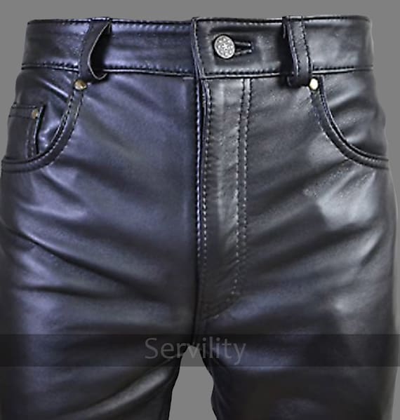 Men's Black Leather 501 Levis Pants Trousers - Etsy