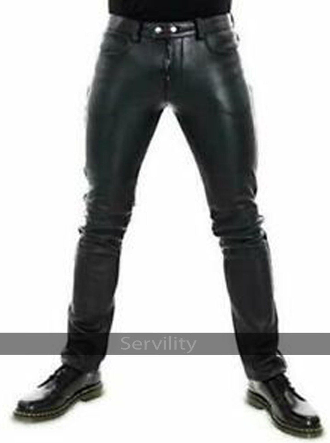 Men's Black Leather Pants Slim Fit Leather Trousers Etsy UK