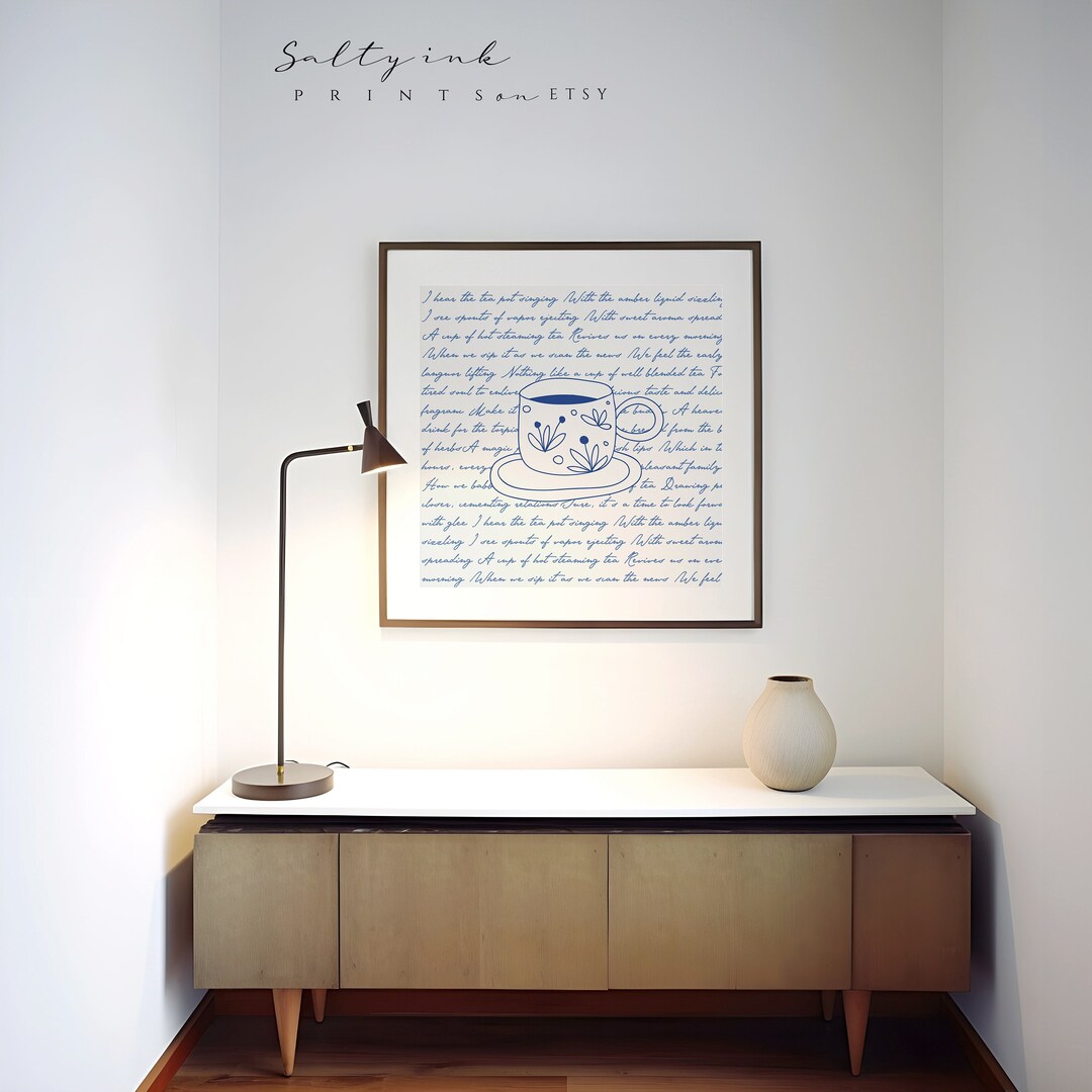 Coffe Cup Modern Wall Art Tea Cup Poem Print Coffee Lover Art Print A ...