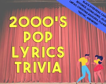 2000's Pop Lyrics Trivia (PDF) | Music Games, Trivia Games, Party Games, Instant Download, Pop Music, Beyoncé, Lady Gaga, Destiny’s Child