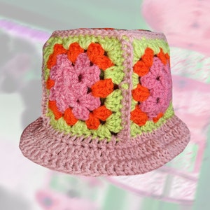 bEni mocomoco Crochet Hat Pink/Orange image 1