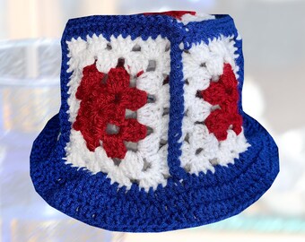 bEni mocomoco Crochet Hat (Blue/Red)