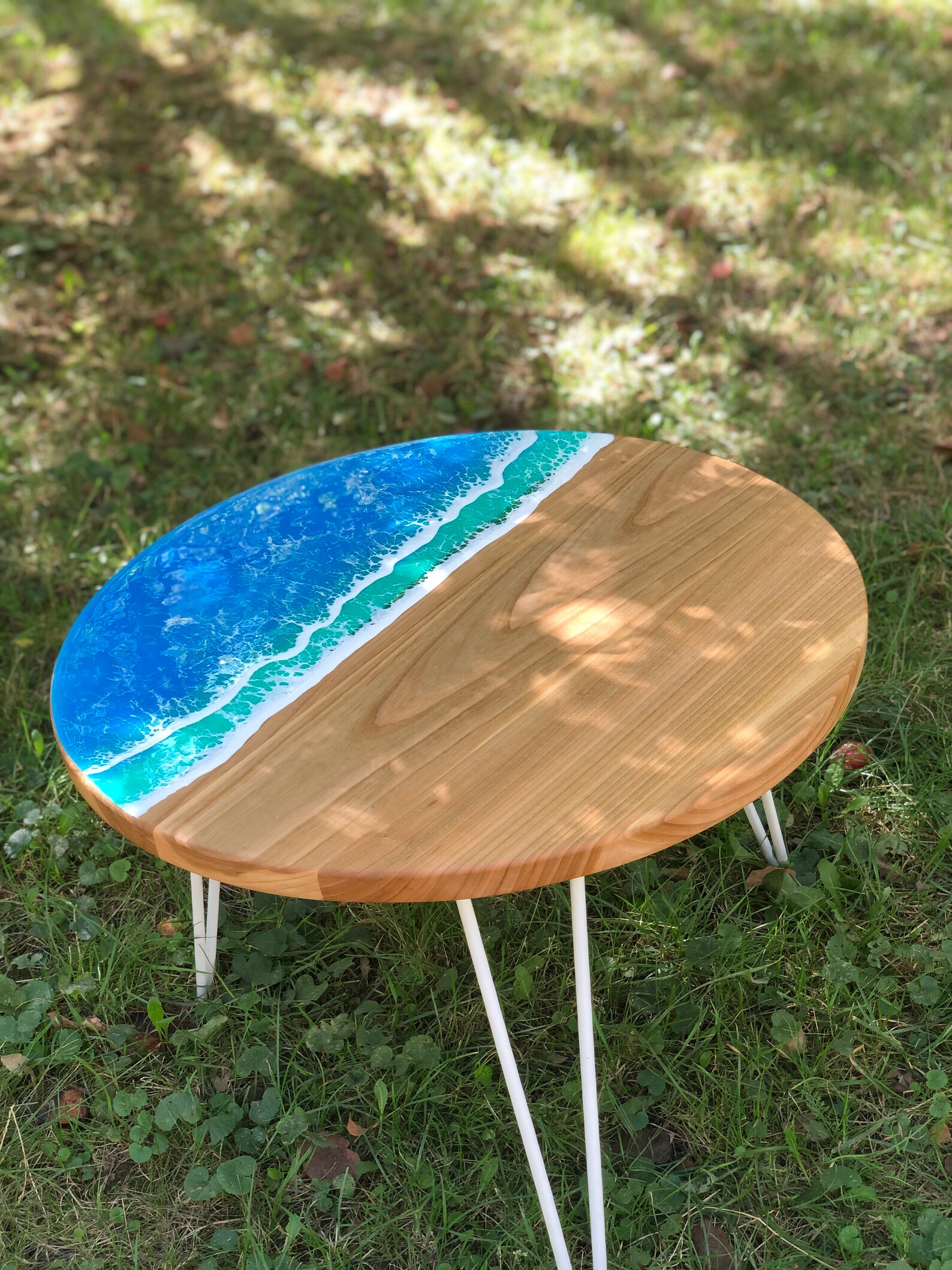 Round Epoxy Resin coffee TableCustom resin table with Ocean Etsy