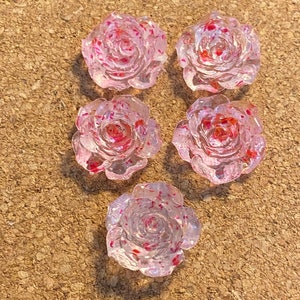 SET von DEKORATIVEN PUSHPINS 15mm Harz, runde, flache Rosen Blumen Pushpins. Perfekt für das Büro, Zuhause Message Board.