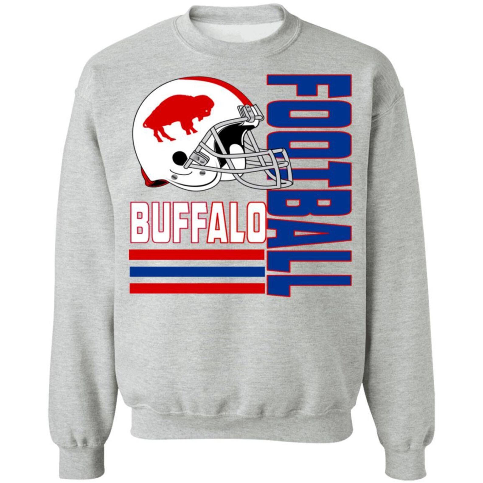Buffalo Bills Crewneck Pullover Sweatshirt Etsy