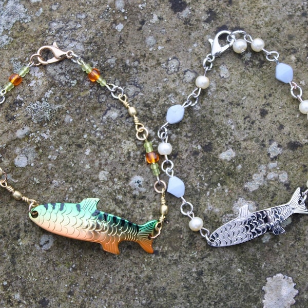 Phoebe Fishing Lure Bracelet, Fishing Swivel Bracelet, Fishing Tackle Bracelet, Outdoor Jewelry