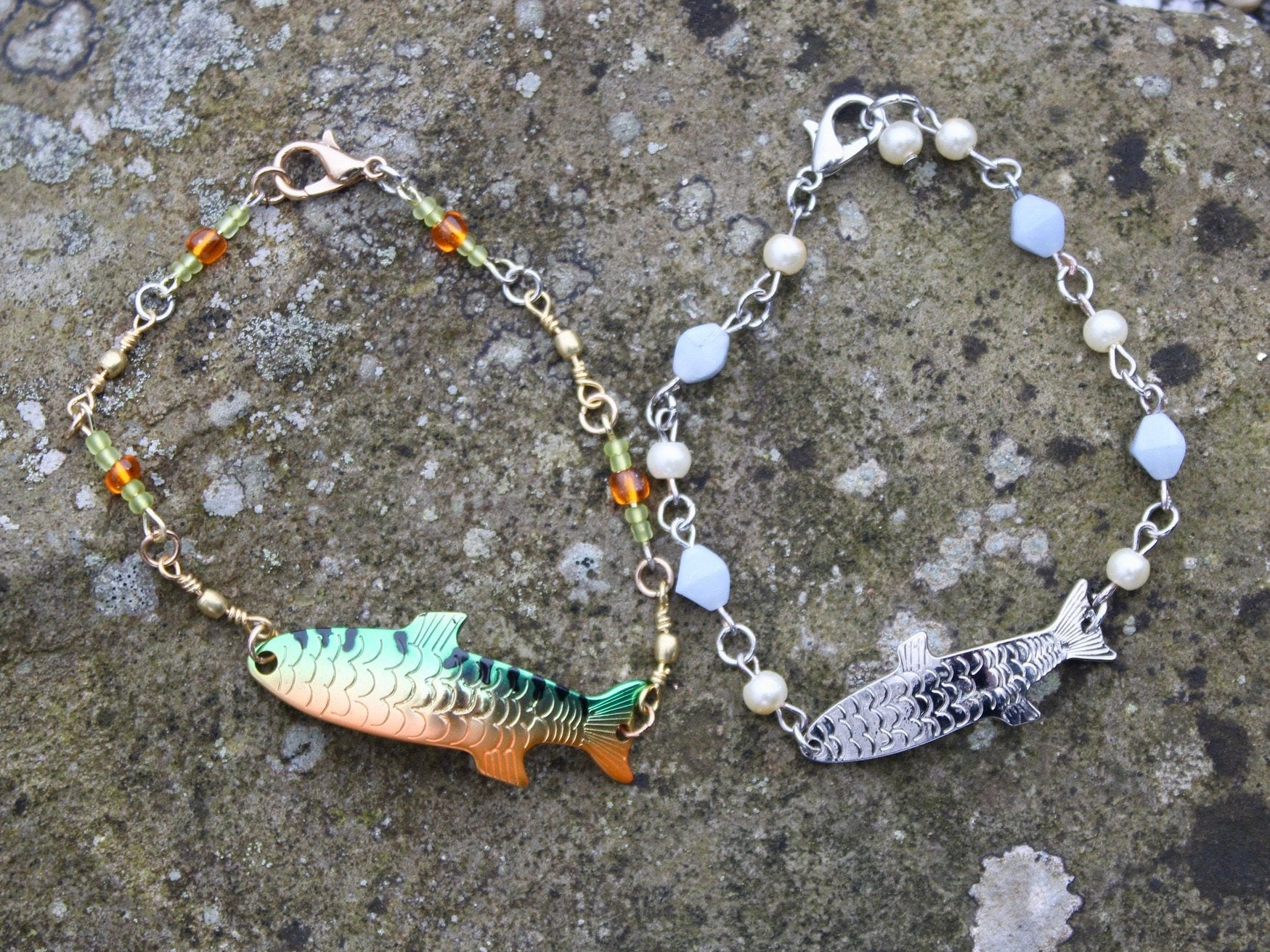 Phoebe Fishing Lure Bracelet, Fishing Swivel Bracelet, Fishing