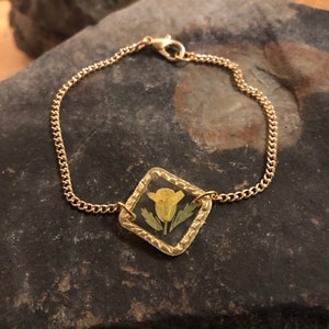 Real Pressed Flower Bracelet, Flower Resin Bracelet