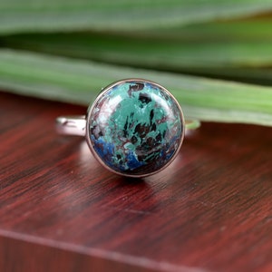 Natural Azurite Malachite Ring, 925 Sterling Silver Ring, Blue Stone Ring, Handmade Ring, Beautiful Ring, Malachite Ring, Gift Ring