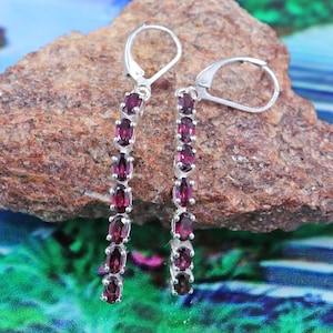Orecchini naturali di granato di rodolite - orecchini in argento sterling granato - gioielli di granato di rodolite - orecchini in argento di storno 925, orecchini da donna