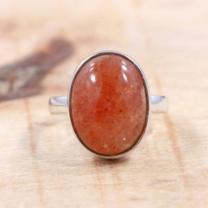 Natuurlijke Sunstone Ring- Sunstone Sterling Zilveren Ring-Sunstone Sieraden-Handgemaakte Ring-925 Starling Zilveren Ring-Love Ring voor haar-Sierlijke Ring