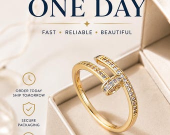 925 Silver Nail Ring with Moissanite Minimalist Open Wrap Ring Dainty Statement Jewelry