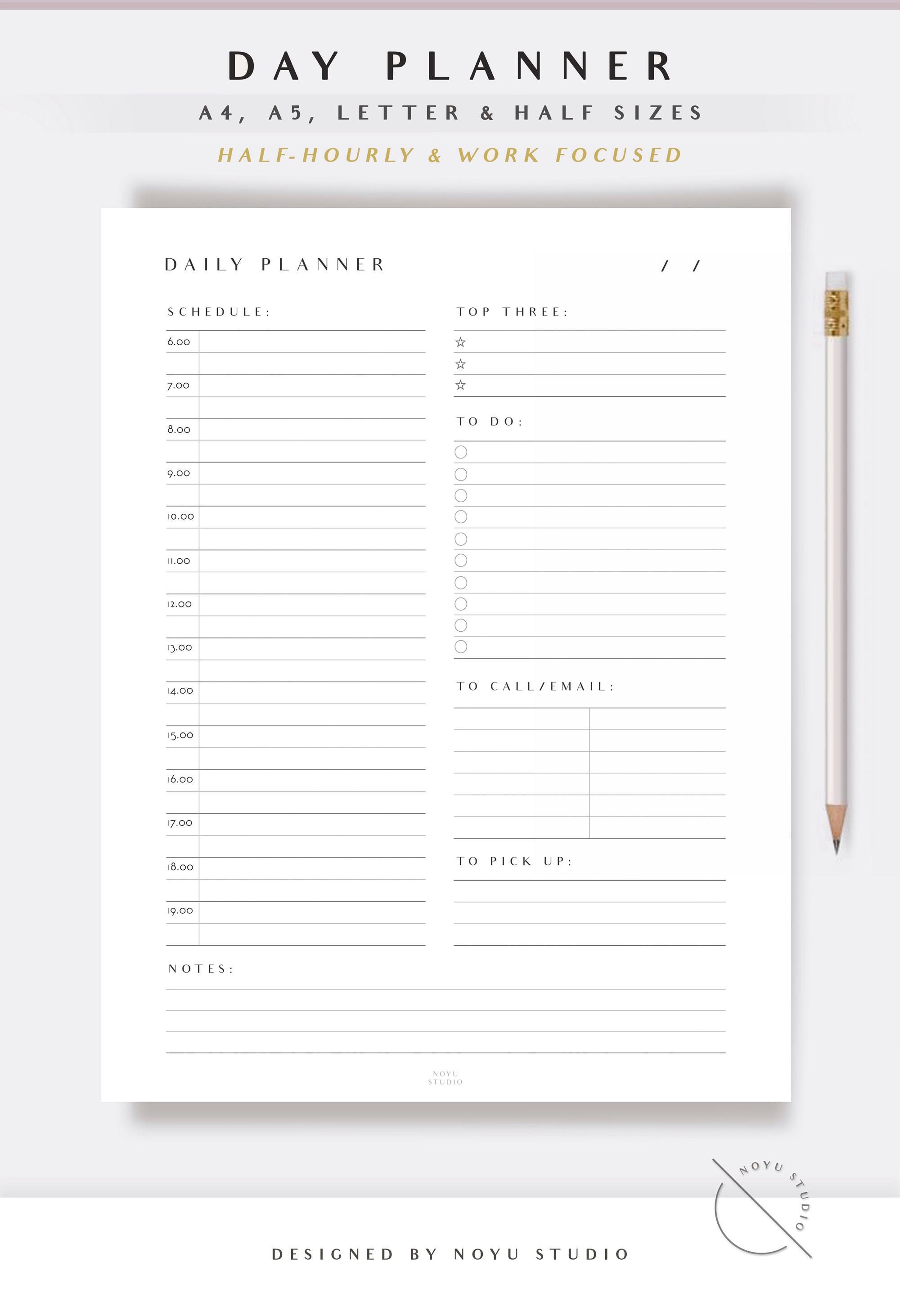 daily planner printable to do list hourly work schedule etsy israel