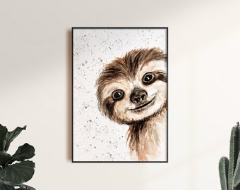 Sloth Portrait Etsy