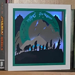 Journey of the Fellowship   9x9 Lighted Shadow box