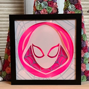 Crime Fighting Spider Girl 9X9 Lighted Shadow Box