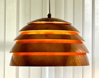 Hans-Agne Jakobsson Markaryd Dome Copper Pendant Lamp Mid Century Space Age Vintage 1960s 1970s Sweden Beehive