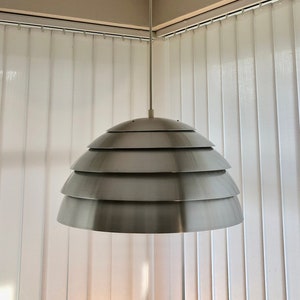 Large Hans-Agne Jakobsson Markaryd T325/450 Dome Pendant Lamp Aluminum Mid Century Space Age Vintage 1960s 1970s Sweden Beehive image 2