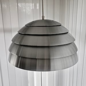 Large Hans-Agne Jakobsson Markaryd T325/450 Dome Pendant Lamp Aluminum Mid Century Space Age Vintage 1960s 1970s Sweden Beehive image 1