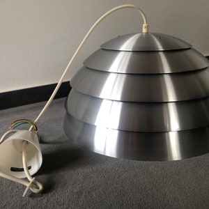 Large Hans-Agne Jakobsson Markaryd T325/450 Dome Pendant Lamp Aluminum Mid Century Space Age Vintage 1960s 1970s Sweden Beehive image 8