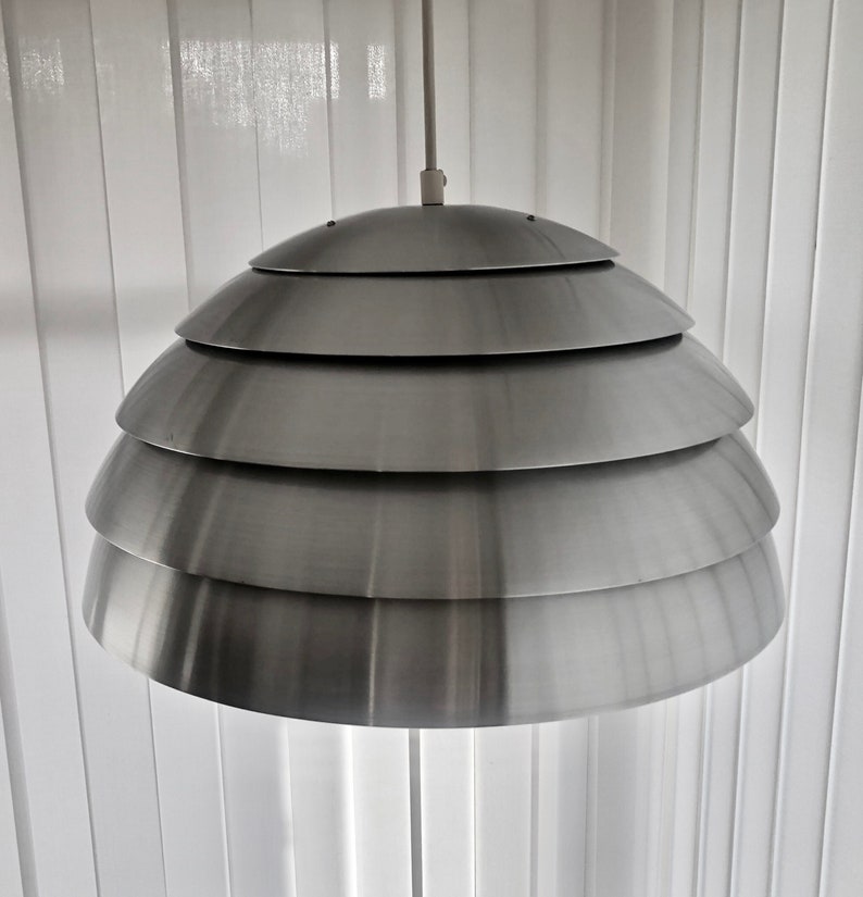 Large Hans-Agne Jakobsson Markaryd T325/450 Dome Pendant Lamp Aluminum Mid Century Space Age Vintage 1960s 1970s Sweden Beehive image 1