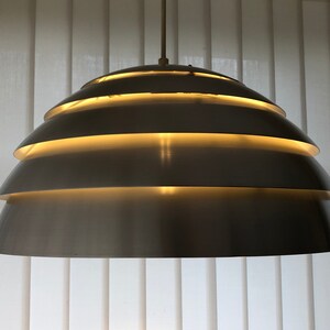 Large Hans-Agne Jakobsson Markaryd T325/450 Dome Pendant Lamp Aluminum Mid Century Space Age Vintage 1960s 1970s Sweden Beehive image 3