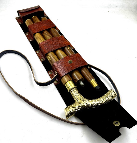 Bastone Da Passeggio In Legno Canna In Ottone Manico Vintage Testa - Foto 9