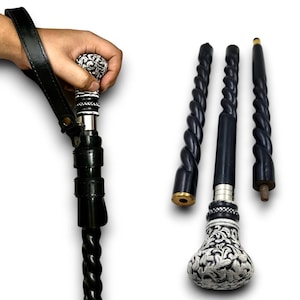 Metallstiel Schwarz Weiß Designer Schwarz Holz Gehstock: 37"Zierstock