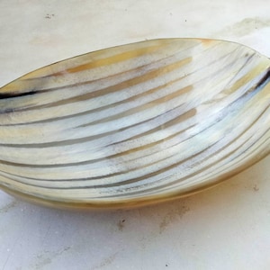 Buffalo horn made dryfruit dish tray for dining table decorative natural horns lines finish