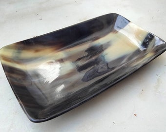 Buffalo horn made dryfruit dish tray rectangular shape for dining table decorative