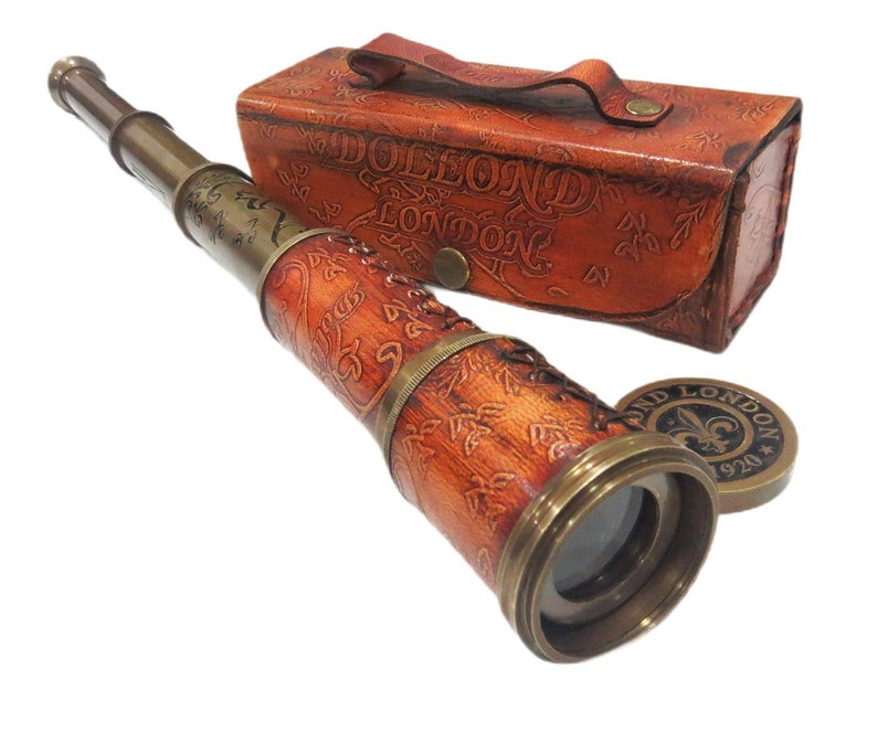 Antique Brass Telescope Dollond London Nautical Brown With Etsy