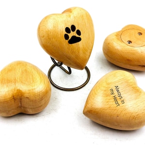 Personalized Wooden Heart Keepsake Cremation Urn for Human pet Ashes Handcrafted unique Heart Shaped for Adults & Infants with display Stand