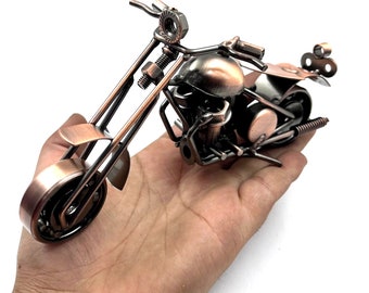 Miniature Model Metal Motorcycle, One-of-a-Kind, Retro Minibikes, Motorcycle Lovers, Library Bookshelf Decor, Rare model Collectibles