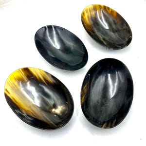 Set of Buffalo horn made dry fruit dish tray Oval shape for dining table decorative natural horn made tray