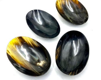 Set of Buffalo horn made dry fruit dish tray Oval shape for dining table decorative natural horn made tray
