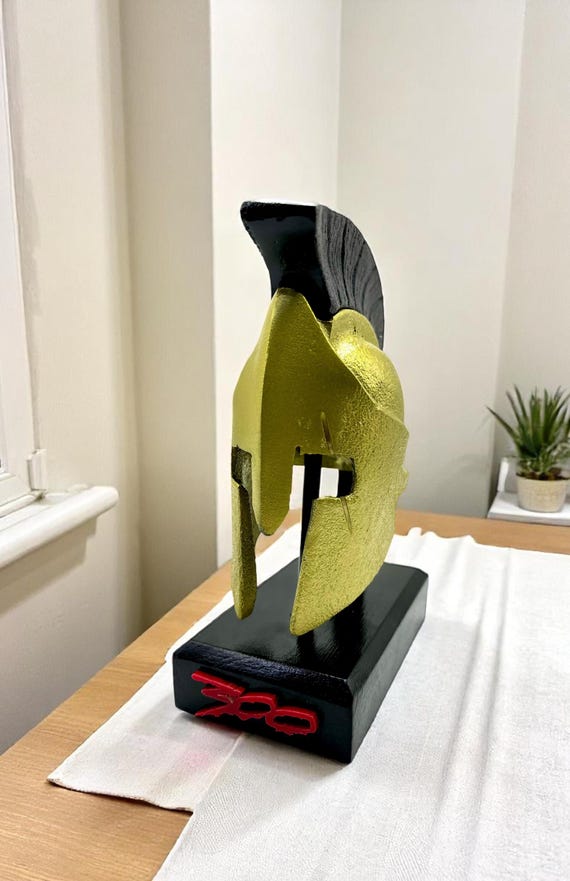 Miniature Medieval Spartan Helmet - King Leonidas Greek Roman Display Piece For Desk & Home Decor