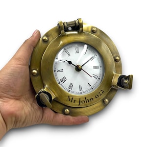 Personalisierte 6-Zoll-Bullauge-Uhr: Maritimer Strandstil - Home Decor