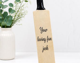 Personalized Miniature Wooden Cricket Bat & Ball Set: 12 inch Engraved Toy