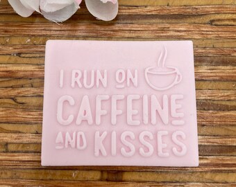 Caffeine and Kisses Mothers Day Stamp Embosser for Cookies Biscuits Fondant for Baking and Decorating with Icing Designed in Ireland