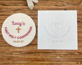 Personalised First Holy Communion Embossing Stamp for Cookies Biscuits Fondant for Baking and Decorating with Icing Designed in Ireland