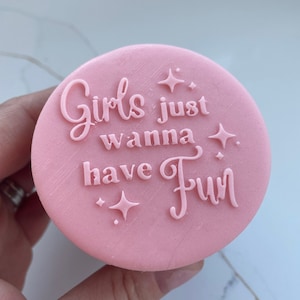Girls Just Wanna Have Fun Stamp Embosser for Cookies Biscuits Fondant for Baking and Decorating with Icing Designed in Ireland
