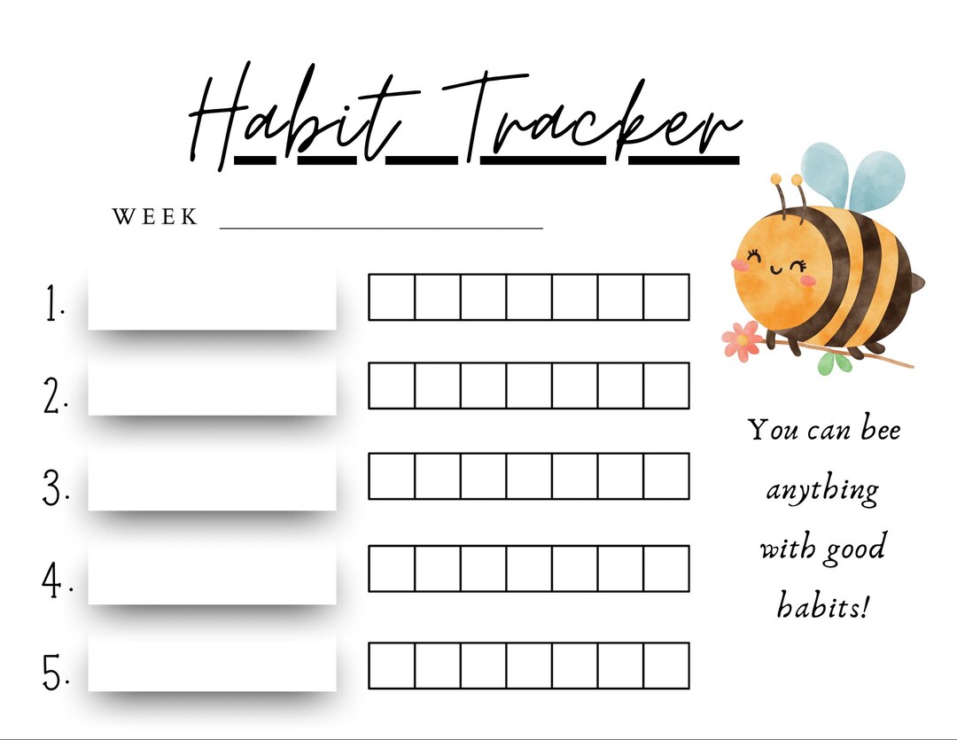 Busy Bee Weekly Habit and Productivity Tracker - Etsy
