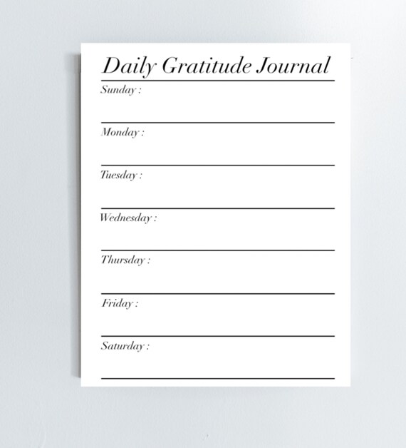 Daily Gratitude Journal Printable PDF. | Etsy