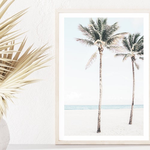 Palm Tree Wall Art Tropical Decor Coastal Art Beach Print Etsy Australia