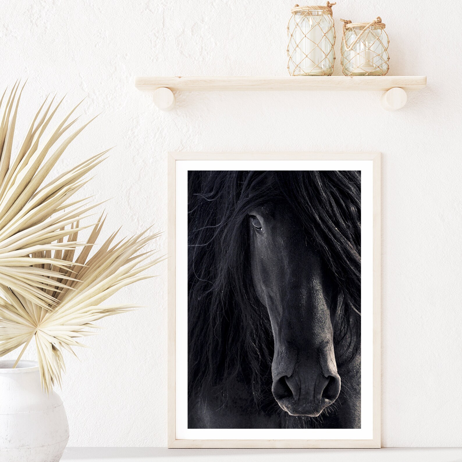 Black Horse Wall Art Print Black Stallion Art Print Horse Etsy