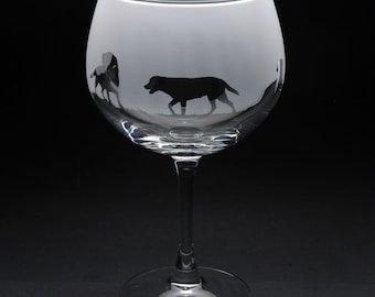 Labrador Dog Gin Cocktail Glass | Etched Engraved Glassware | Labrador Dog Home & Bar Decor