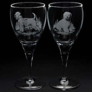 Wheaten Terrier Dog Crystal Wine Glass | Etched Engraved Glassware | Wheaten Terrier Dog Home & Bar Decor