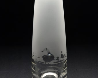 Duck | Glass Vase 15cm | Engraved | Gift | Present