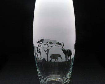 Elephant | 26cm Botanica Vase | Engraved | Gift | Present